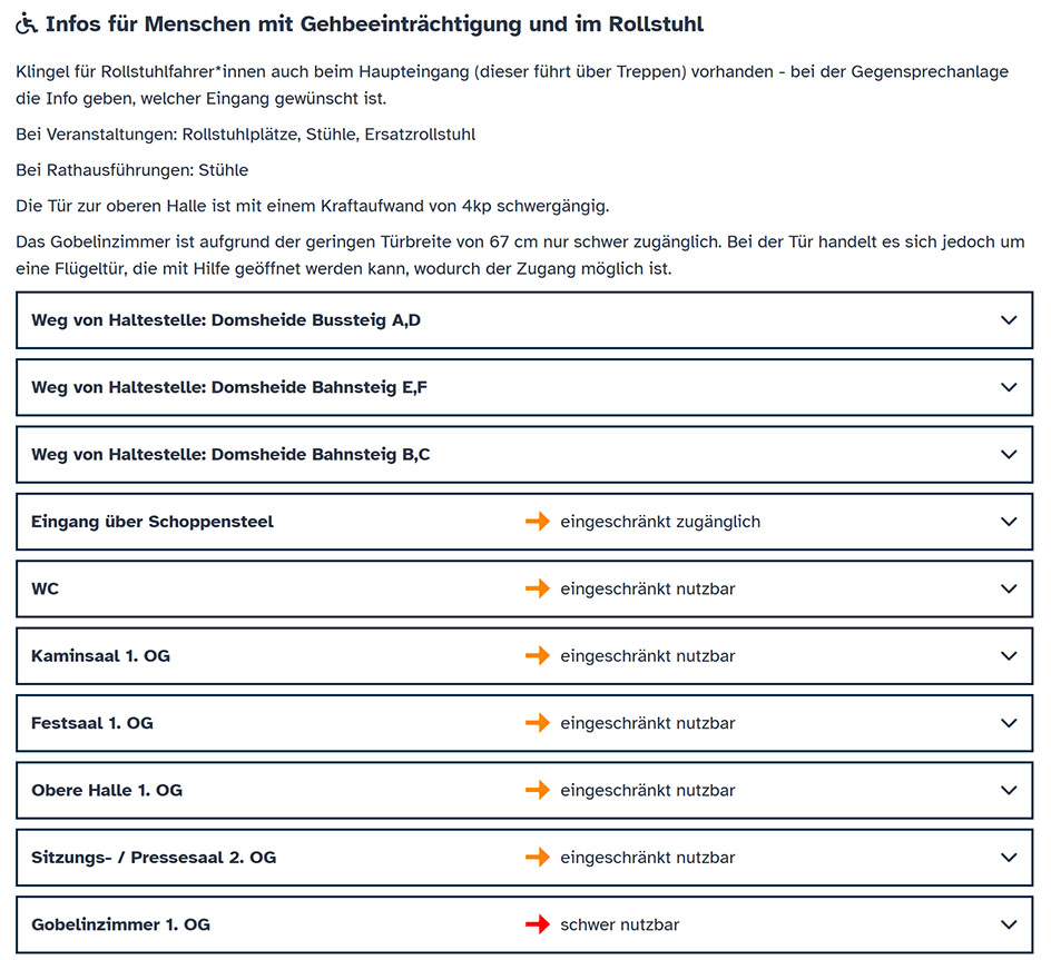 Grafik Beispiel für Erhebung und Bewertung (Rathaus obere Halle)