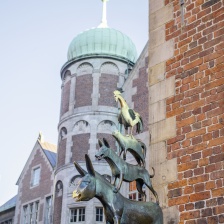 Die Statue der Bremer Stadtmusikanten. 