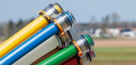 Bunte Glasfaserkabel