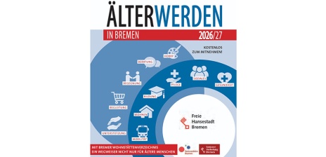 Titelbild der Broschüre "Älter werden in Bremen 2026/2027". 
