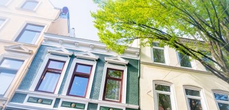 Altbremerhäuser im Viertel von unten fotografiert