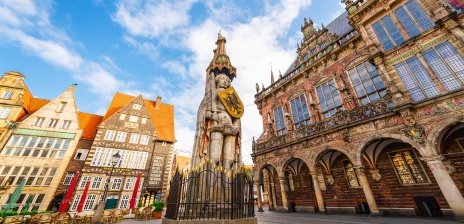 Die Statue des Rolands auf dem Bremer Marktplatz.