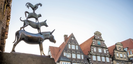 The statue of the Bremen Town Musicians.