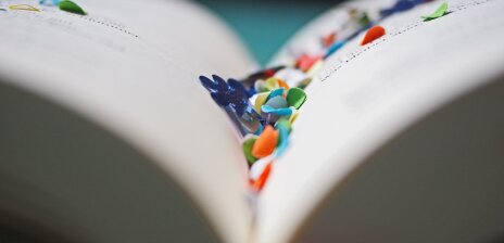 A book with confetti