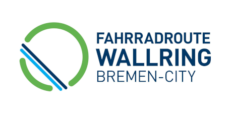 Das Bild zeigt das Logo des Projekts Wallring mit dem Schriftzug Fahrradroute Wallring Bremen-City