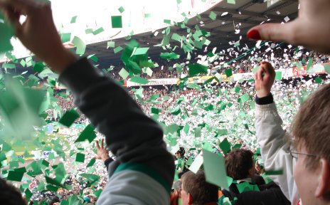 Jubelnde Fußballfans