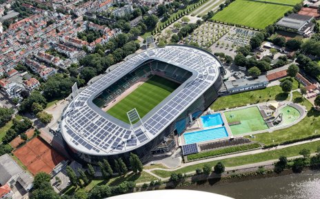View of the Weser stadium from the air perspective.