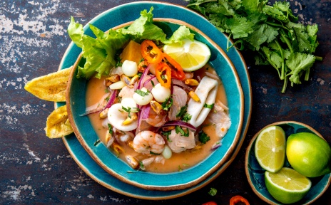 Plate with ceviche