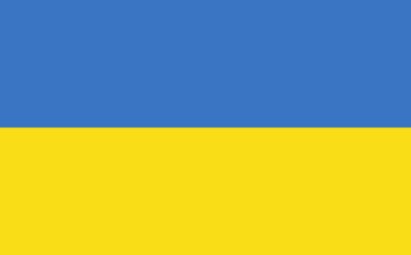 Die ukrainische Flagge besteht aus gelber und blauer Farbe.