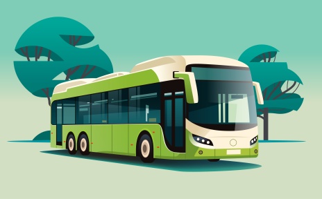 A green bus.