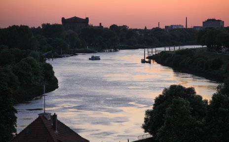 View of the Weser at dusk