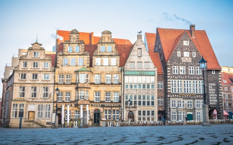 Die Kaufmannshäuser in bei dem Bremer Marktplatz.