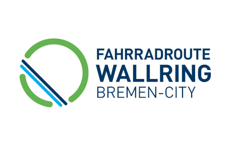 Das Bild zeigt das Logo des Projekts Wallring mit dem Schriftzug Fahrradroute Wallring Bremen-City