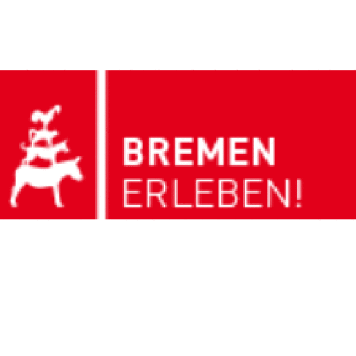 Das Logo zeigt eine grafische Darstellung der Bremer Stadtmusikanten und den Schriftzug "Bremen erleben".