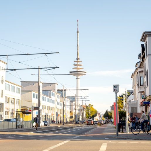 Ein Straßenzug in Walle. Im Hintergrund ist der Fernsehturm zu sehen.