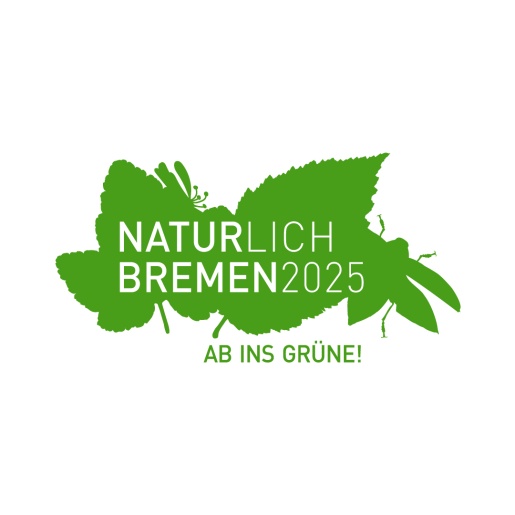 Eine weiße Grafik, auf der mehrere grüne Blätter und ein Käfer zu sehen sind.