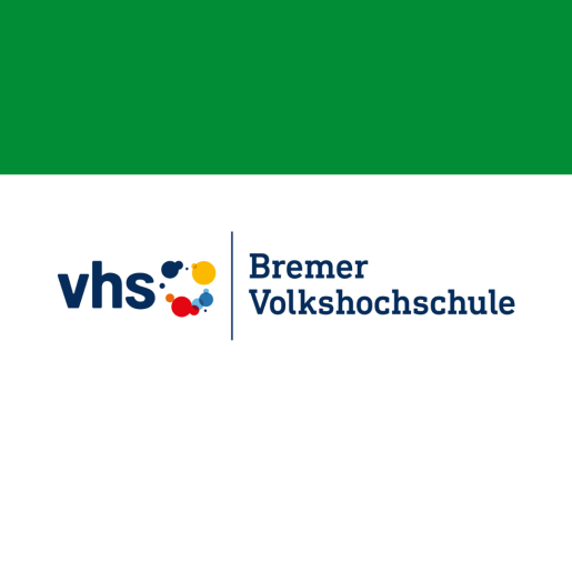 Logo der Bremer Volkshochschule im Rahmen des Themenjahres "NATURlich Bremen 2025"