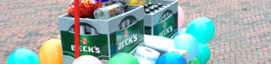 Beladener Bollerwagen