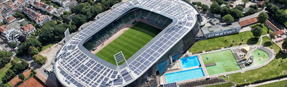 Ansicht des Weser-Stadions aus der Luftperspektive
