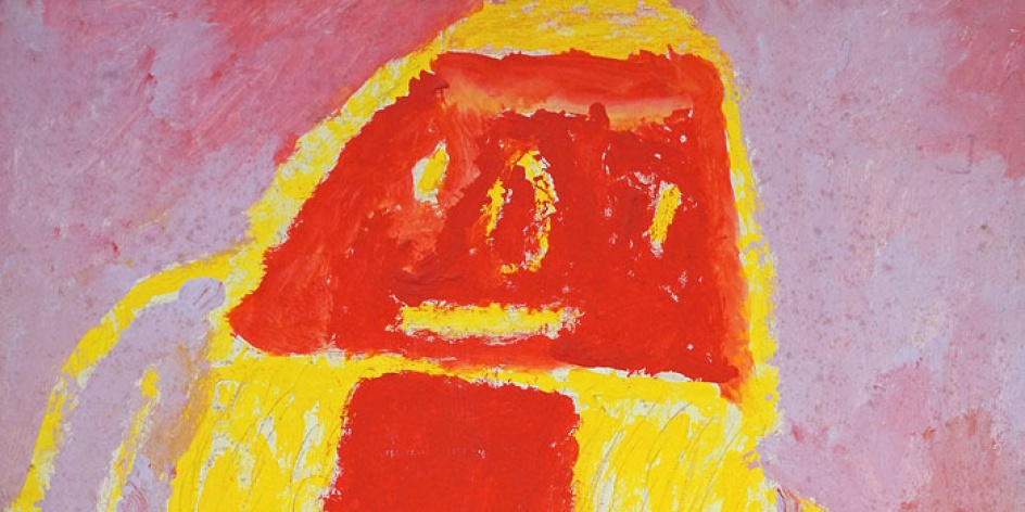 Bild von Alfred Schnieder: ohne Titel 1993, Acryl auf Papier, 58 x 40 cm. (Ausschnitt)