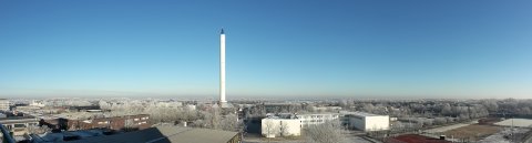 Der Fallturm im Technologie-Park Bremen im Winter