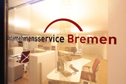Blick in das Büro vom Unternehmensservice Bremen
