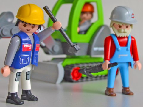 Playmobil-Bauarbeiter