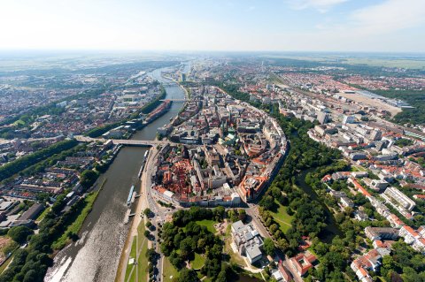 Luftaufnahme der Bremer Innenstadt