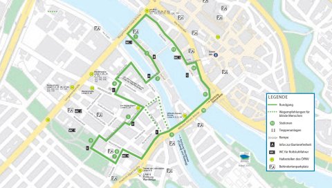 Karte Neustadtrundweg Bremen - bunt und grün