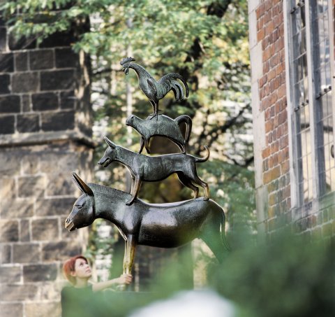 Die Statue der Bremer Stadtmusikanten von Gerhard Marcks