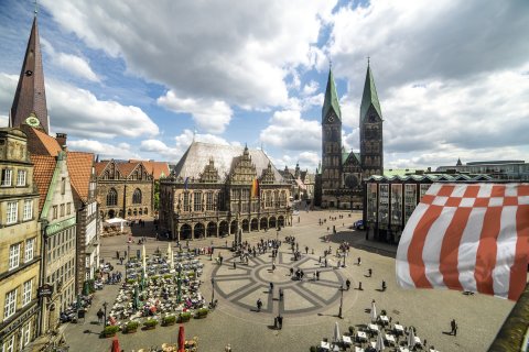 A picture of the Bremen marketplace 