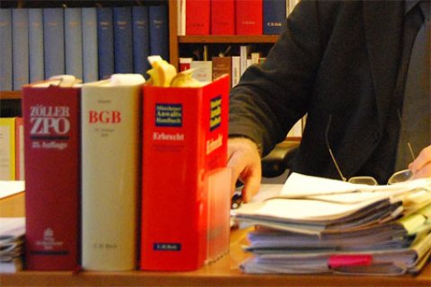 Buchrücken von Dicken Gesetzesbüchern