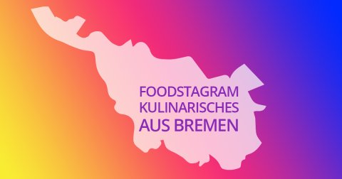 Bremen Umriss eingetaucht im bunten Instagram Farbschema