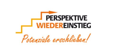Logo mit Schriftzug: Perspektive Wiedereinstieg - Potenziale erschließen!