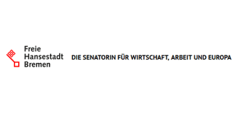 Logo mit Schriftzug: Freie Hansestadt Bremen - Die Senatorin für Wirtschaft, Arbeit und Europa