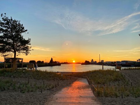 Sonnenuntergang am Waller Sand