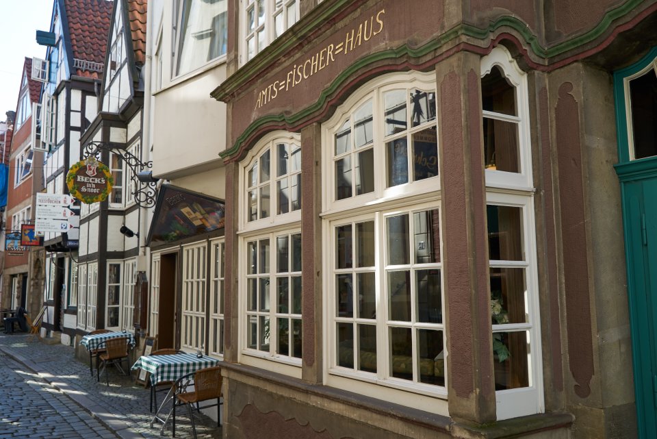 Das Restaurant Becks im Schnoor von außen. 