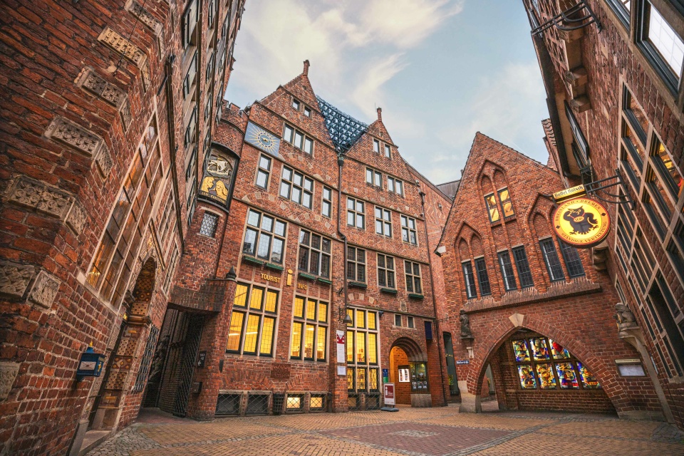 Die historischen Gebäude in der Bremer Böttcherstraße.