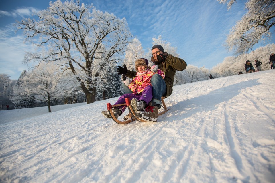 Schlittenfahren und Schneevergnügen: Fröndenbergs Kinder rodeln