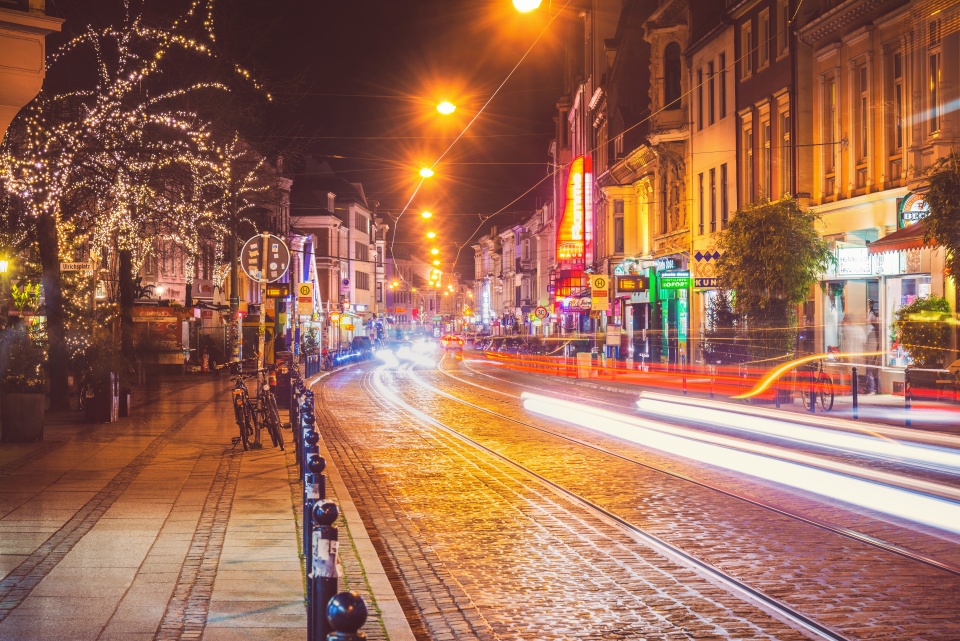 Das Bremer Viertel bei Nacht. 