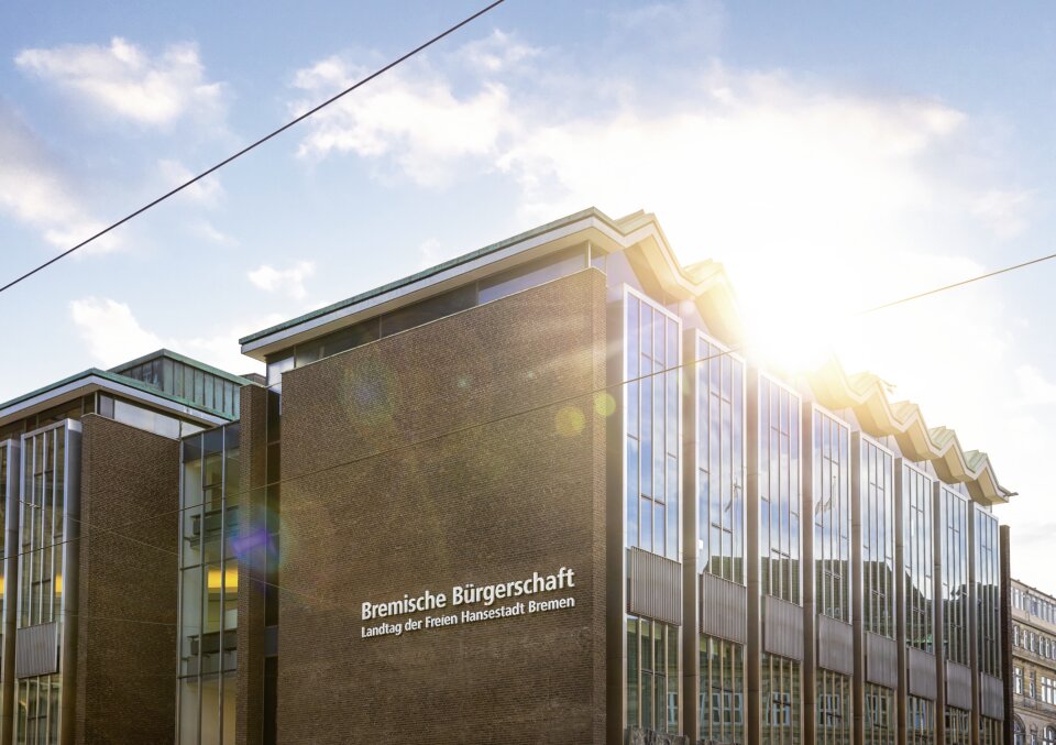 Gebäude der Bremischen Bürgerschaft - Landtag der Freien Hansestadt Bremen.