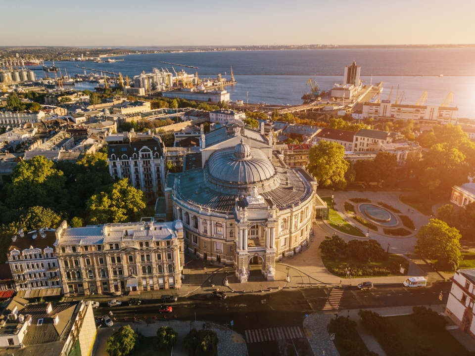 Eine Ansicht auf die Partnerstadt Odessa