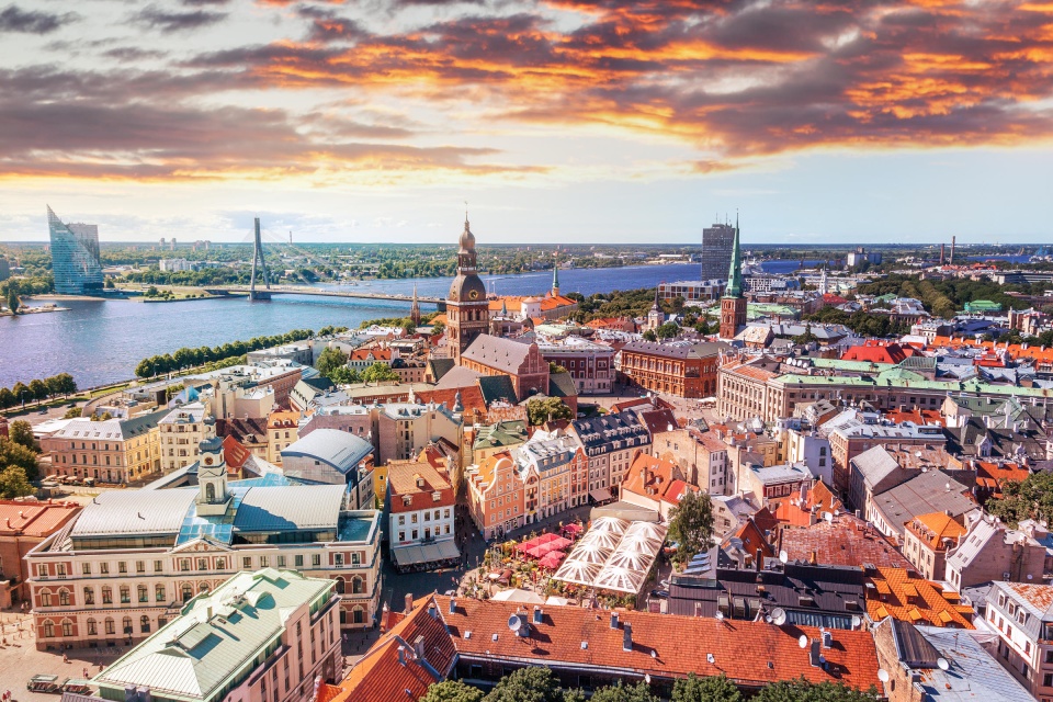 Eine Ansicht auf die Partnerstadt Riga