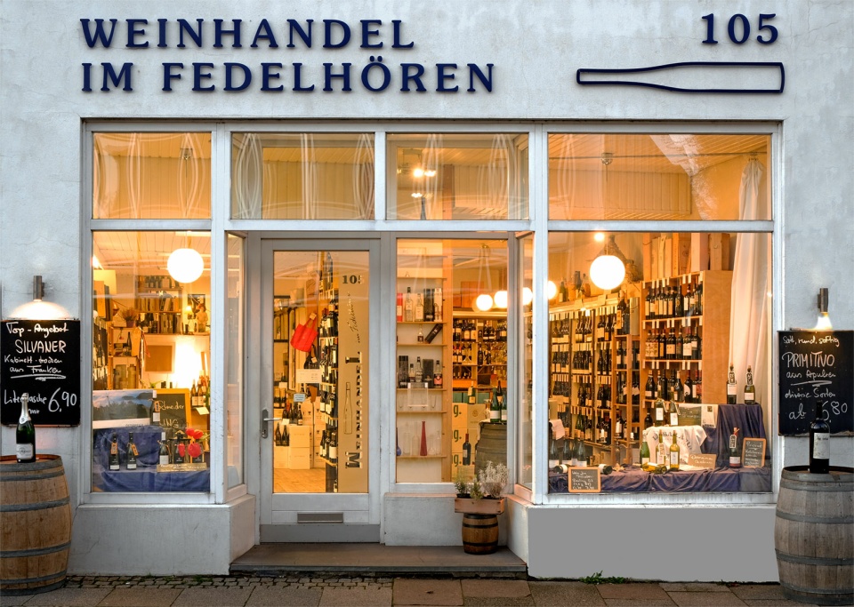 Geschäft Weinhandel im Fedelhören Außenansicht